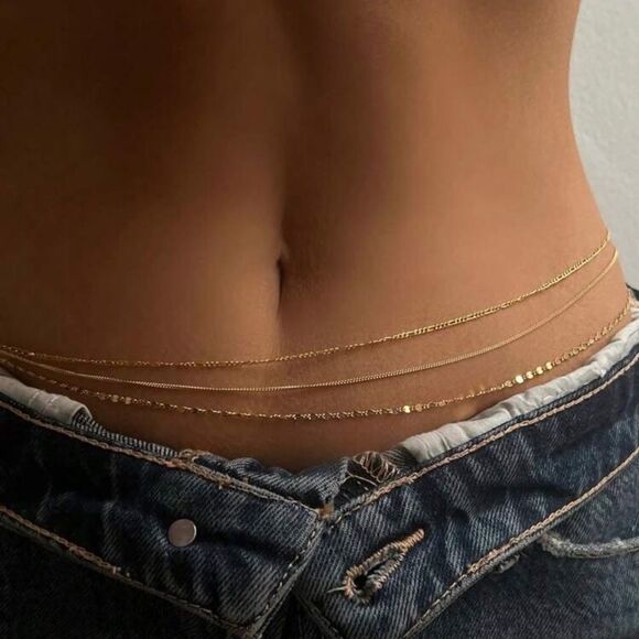 Gold Layered belly chain A1410 - Picture 1 of 4